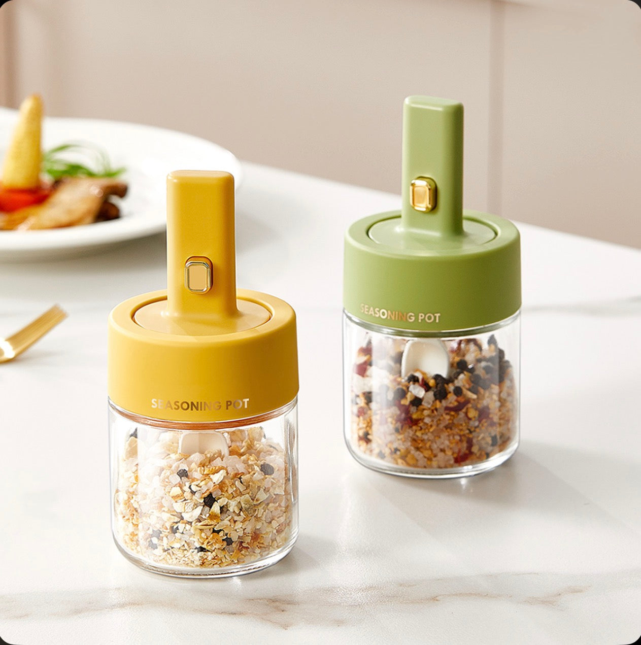 Spices Jar With Label And Scoop